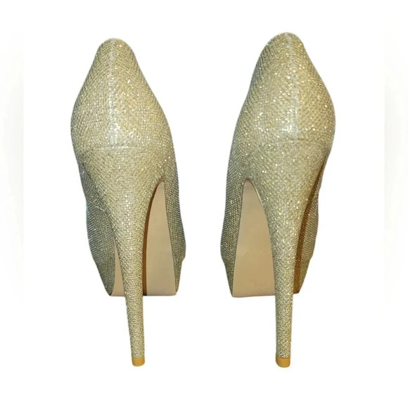 Merumote Gold Platform Stilettos EUC Size 6.5 - Picture 3 of 7